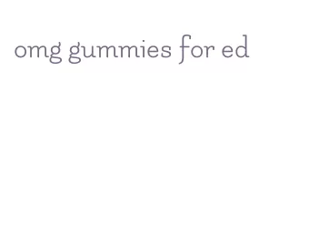 omg gummies for ed