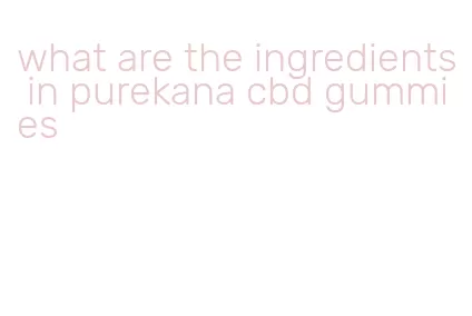 what are the ingredients in purekana cbd gummies