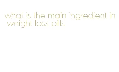 what is the main ingredient in weight loss pills