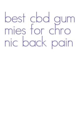 best cbd gummies for chronic back pain