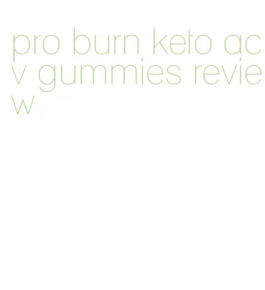 pro burn keto acv gummies review