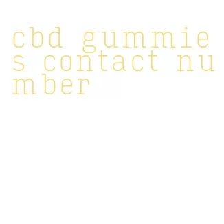 cbd gummies contact number
