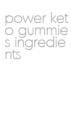 power keto gummies ingredients