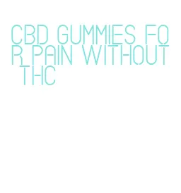 cbd gummies for pain without thc