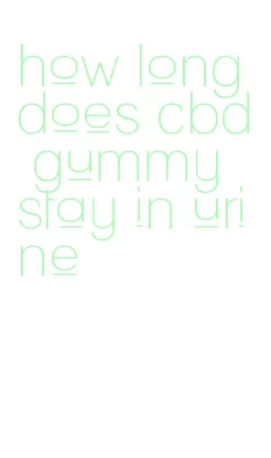 how long does cbd gummy stay in urine