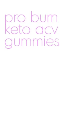 pro burn keto acv gummies