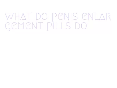 what do penis enlargement pills do