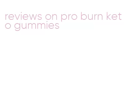 reviews on pro burn keto gummies