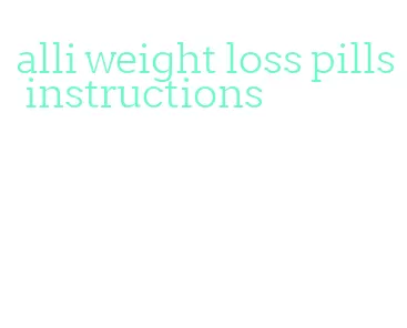 alli weight loss pills instructions