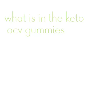 what is in the keto acv gummies