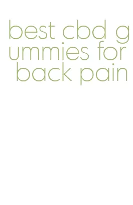 best cbd gummies for back pain