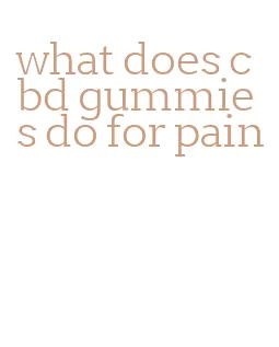 what does cbd gummies do for pain