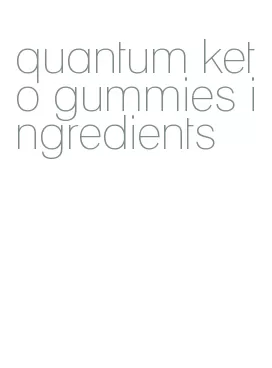quantum keto gummies ingredients
