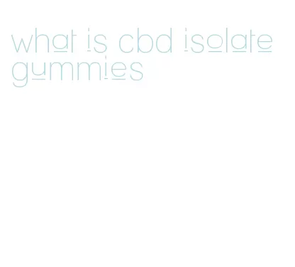 what is cbd isolate gummies