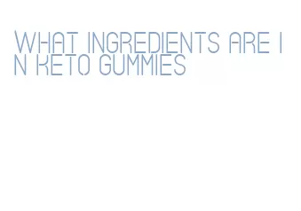 what ingredients are in keto gummies