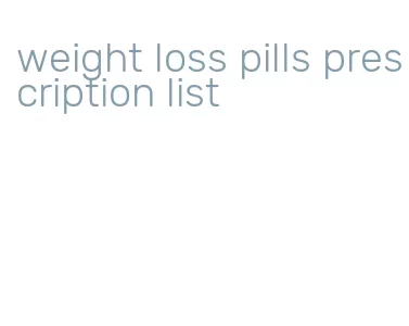 weight loss pills prescription list