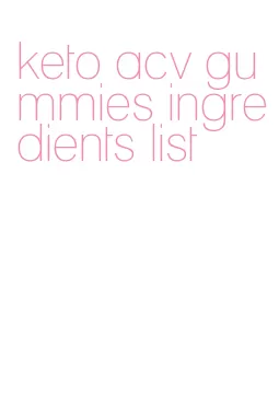 keto acv gummies ingredients list