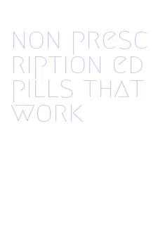 non prescription ed pills that work