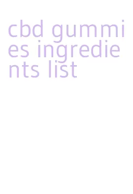 cbd gummies ingredients list