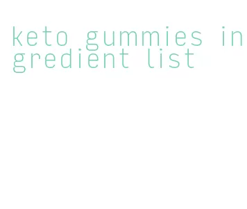 keto gummies ingredient list